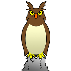 250x250 Cartoon Owl Step