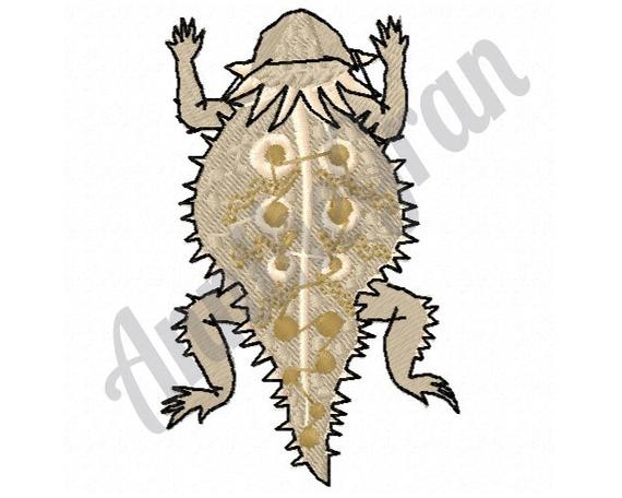 570x456 Horned Lizard Machine Embroidery Design Etsy