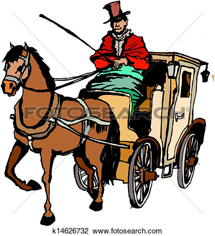 428x470 Clipart Of Horse Drawn Carriage