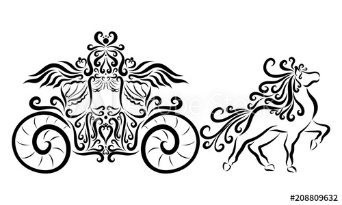 500x300 A Beautiful Winged Carriage And A Magnificent Horse