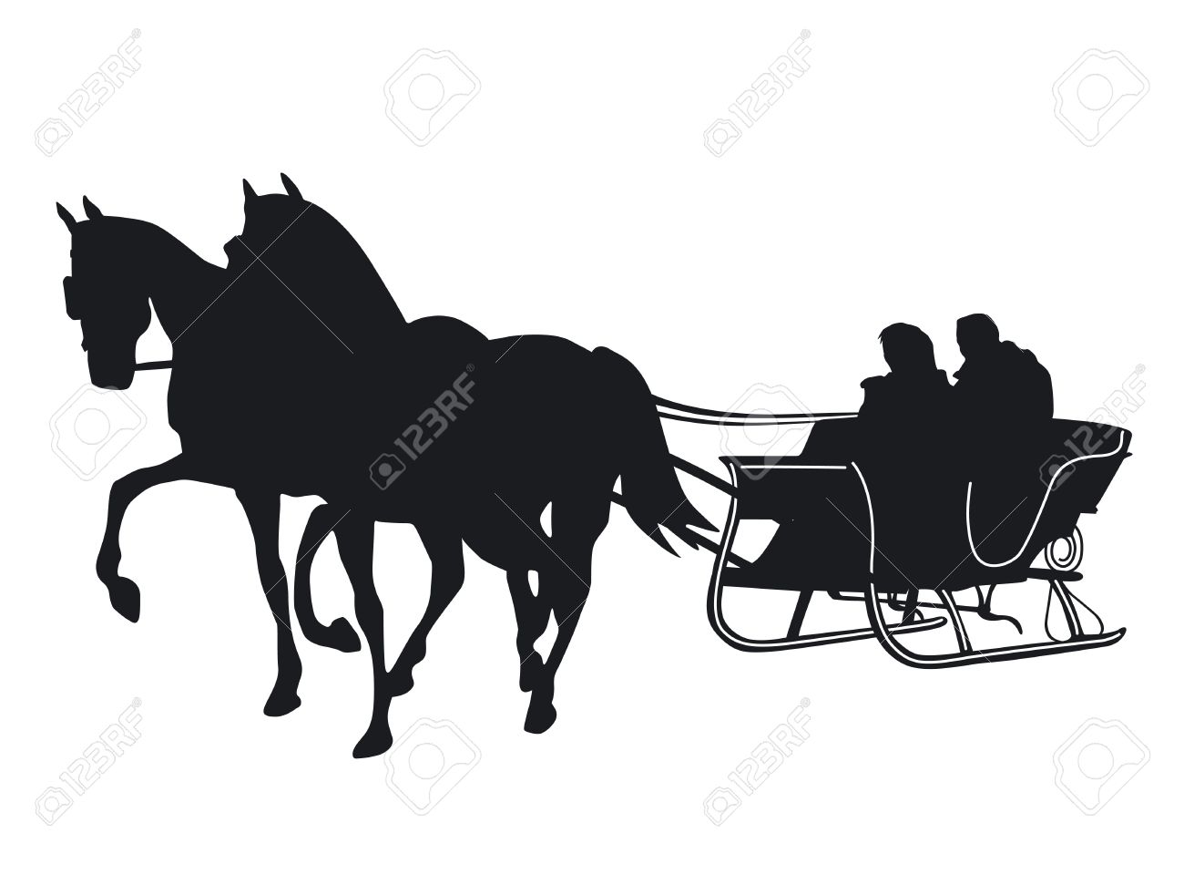 1300x982 Horse Drawn Sleigh Clipart