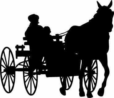 370x319 Horse And Four Wheel Carriage Decal