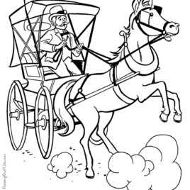 268x268 Horse Drawn Sleigh Coloring