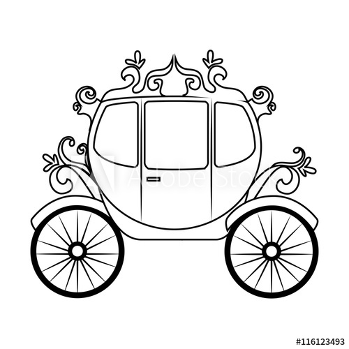 500x500 Horse Carriage Object, Isolated Flat Icon Design