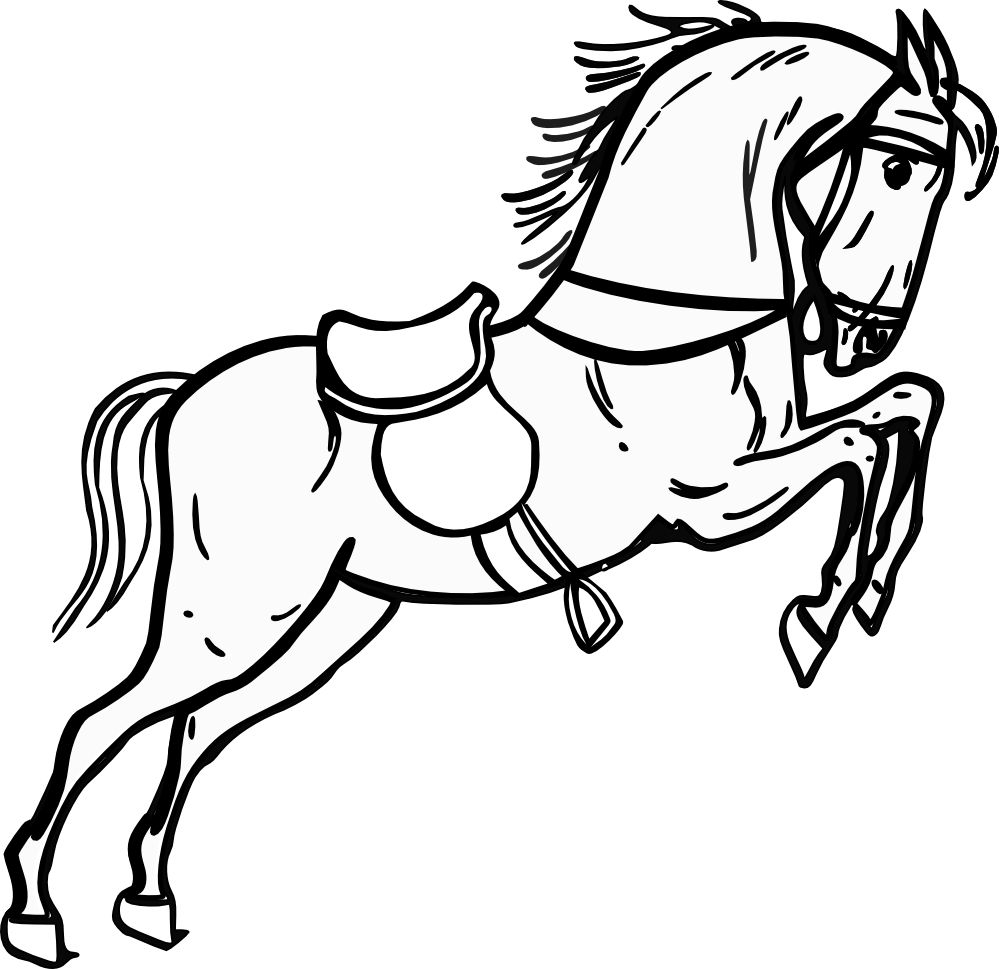 999x969 Collection Of Free Cowboy Vector Horse Black And White Download