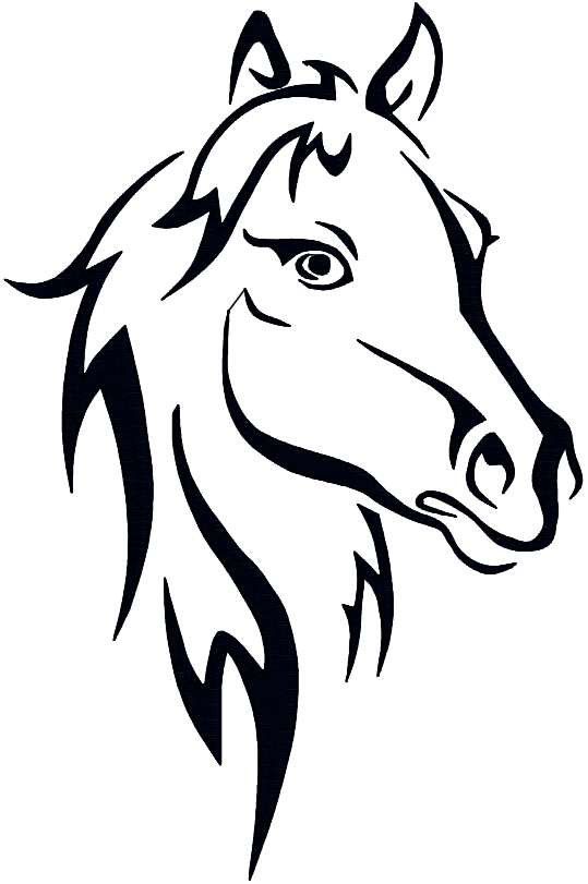 539x811 Horse Outline Abstract Horse Instant Download Embroidery Design
