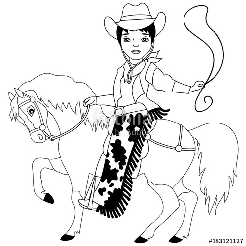 500x500 Vector Young African American Cowboy Riding A Horse Stock Image