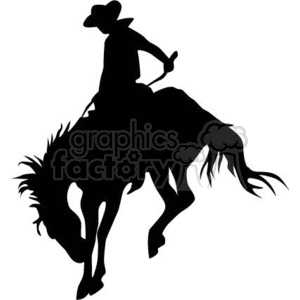 300x300 Cowboy On A Bronco Horse Clipart Royalty Free Clipart