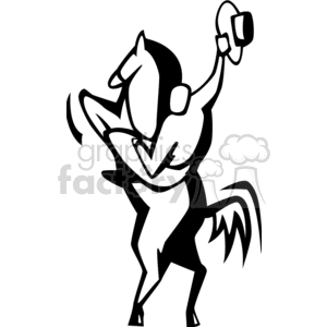 300x300 A Black And White Cowboy Holding His Hat Out On His Horse That Is