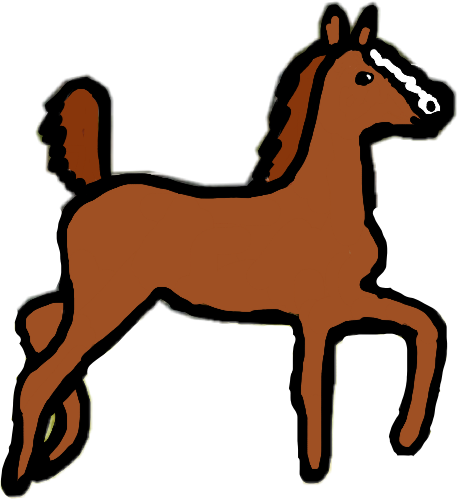 458x499 Horse Horses Foal Foals Spring Hop Bounce Brown Drawn