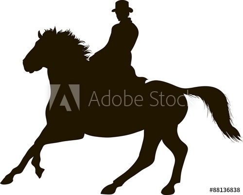 500x402 Drawing The Silhouette Of Prancing Horse With Rider