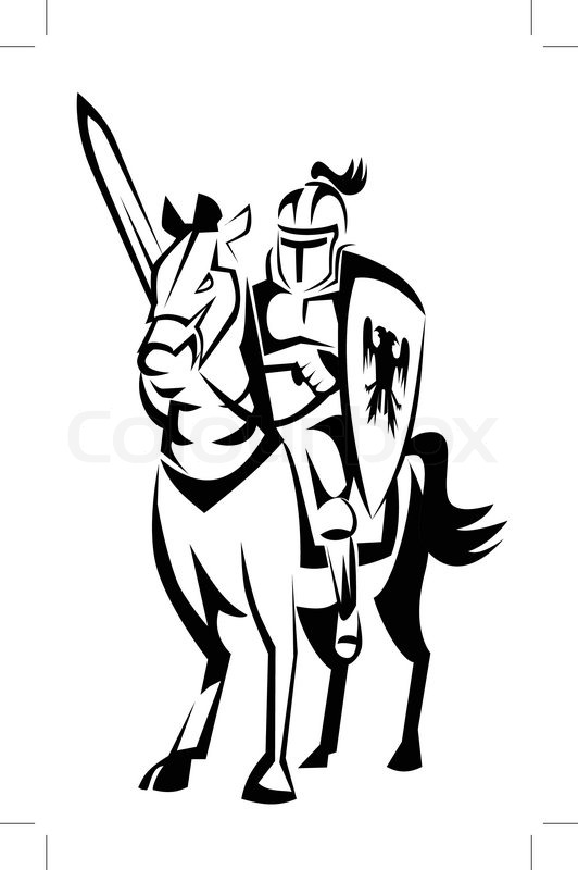 532x800 Knight Rider Horse Stock Vector Colourbox
