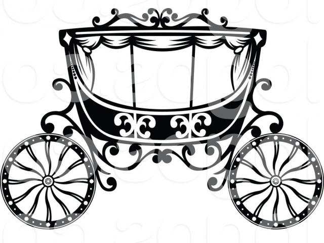 640x480 Horse Drawn Carriage Clipart Black And White