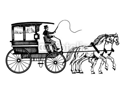 400x300 Carriage With Horses Engraving Style Vector Buy Photos Ap
