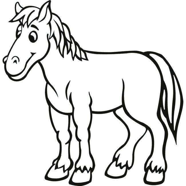 650x650 Cartoon Horse Coloring Pages Horse Drawing For Kids Kitchen Island