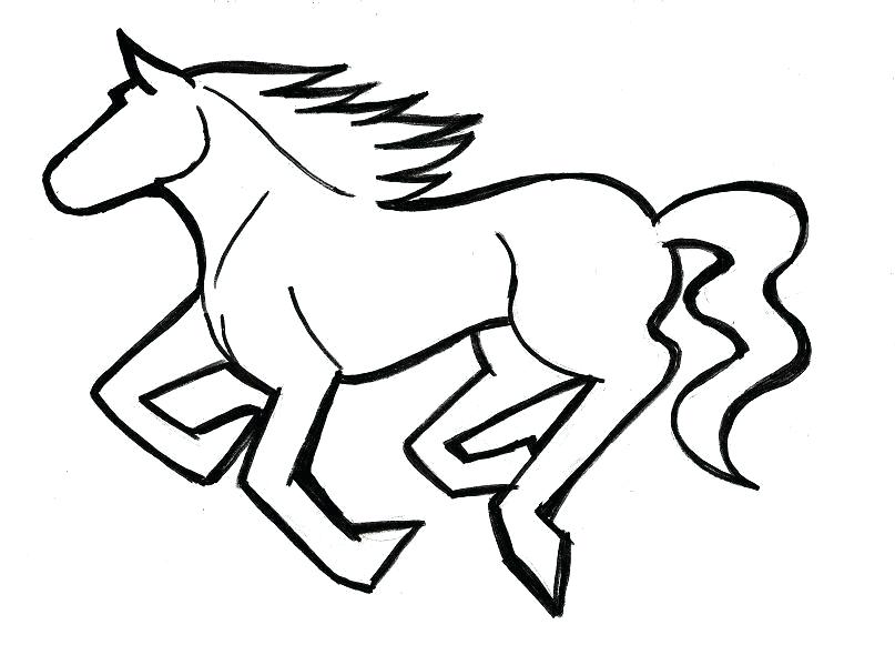 807x581 Mustang Horse Drawing