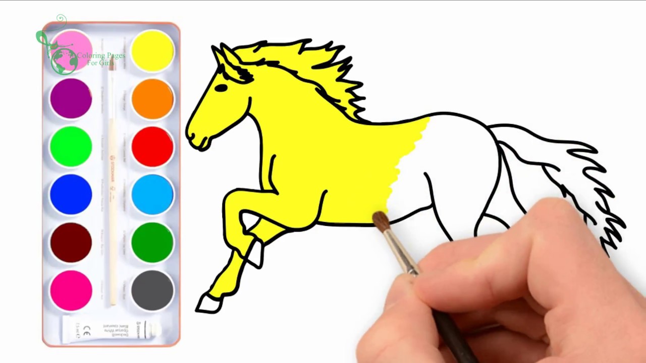 1280x720 Horse Drawing And Coloring For Kids Coloring Pages For Girls