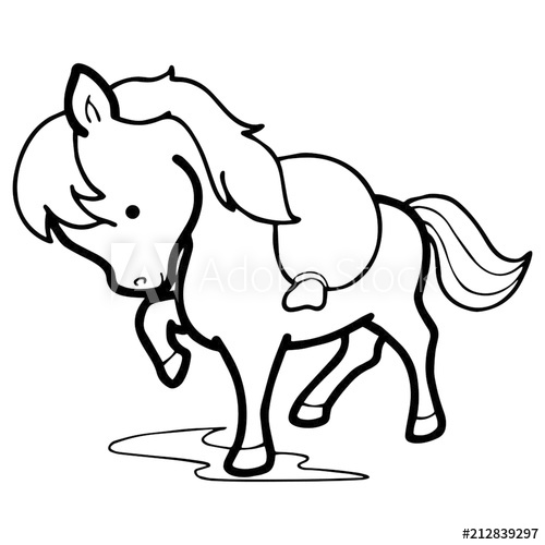 500x500 Horse Cartoon Illustration Isolated On White Background