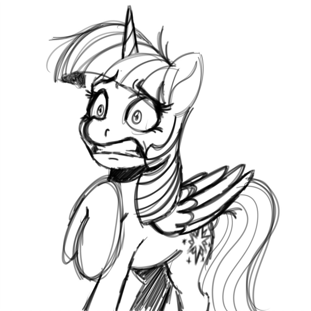 1024x1024 Panicking Book Horse Sketch