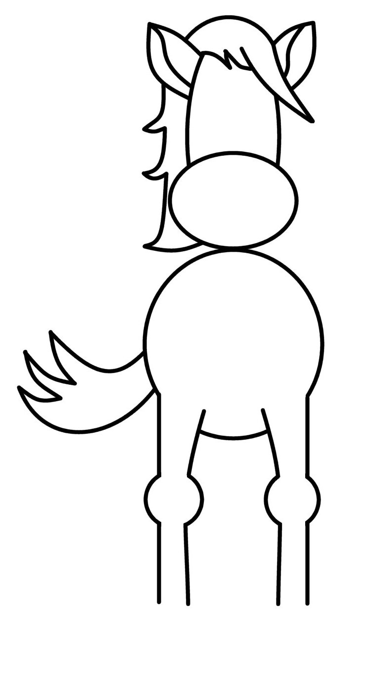 750x1389 Cartoon Horse Drawings