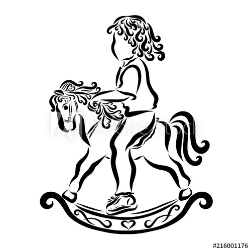 500x500 Children's Game, Baby On A Rocking Horse