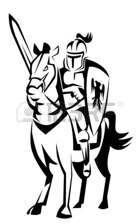 282x450 Knight Clipart Horse Line Drawing