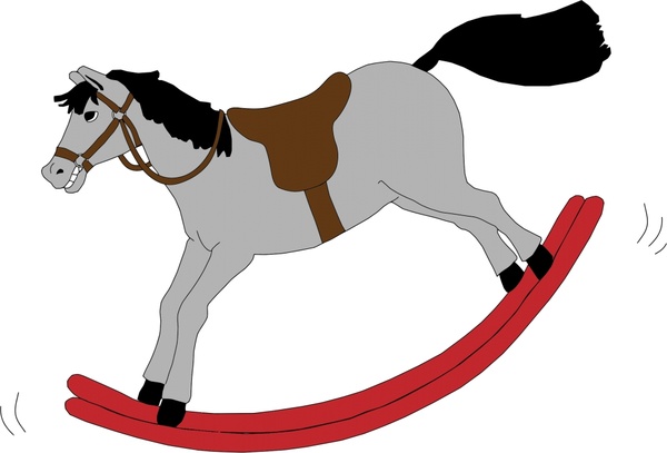 600x407 Grey Rocking Horse Realistic Vector Illustration Free Vector