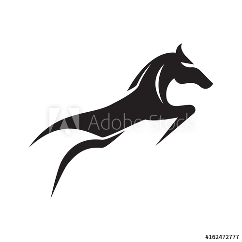 500x500 Horse Running And Jumping Simple Silhouette Illustration