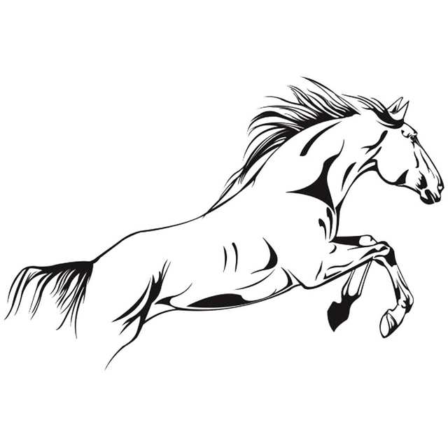 640x640 Online Shop Pvc Black Running Horse Wall Sticker Removable