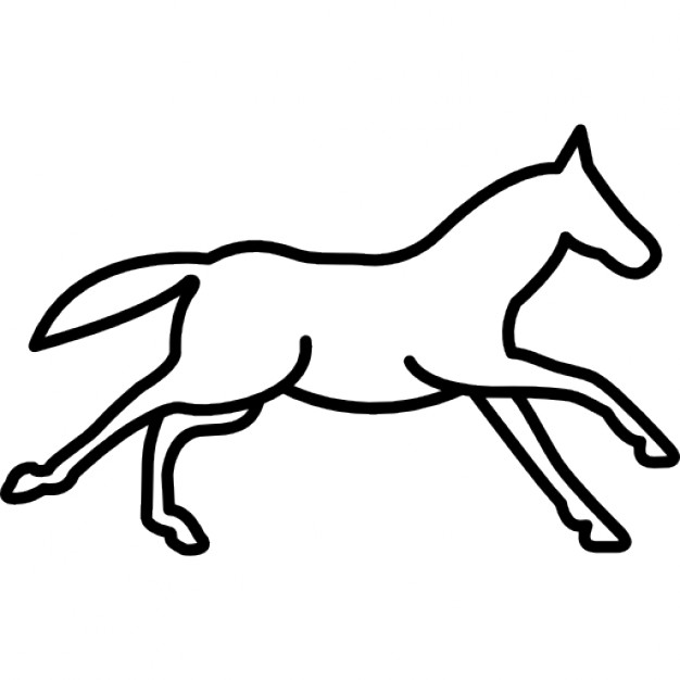626x626 Running Horse Outline Side View Icons Free Download Horse Outline