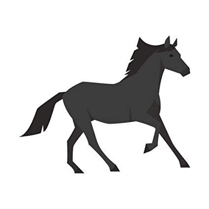 425x425 dark spark decals simplistic style black horse running