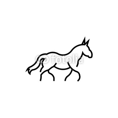 400x400 Running Horse Line Art Outline Logo Vector Icon Template Buy