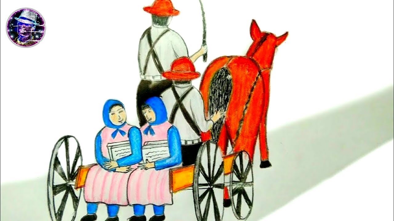 1280x720 How To Draw A Horse Carriage Step