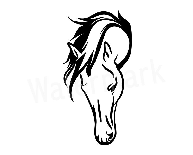 794x635 Horse Face Silhouette Clipart Horse Lover Laptop Etsy