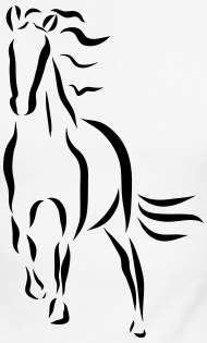 190x315 galloping horse stallion mare drawing men's longsleeve baseball t