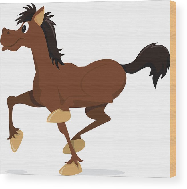 655x662 cartoon horse galloping wood print