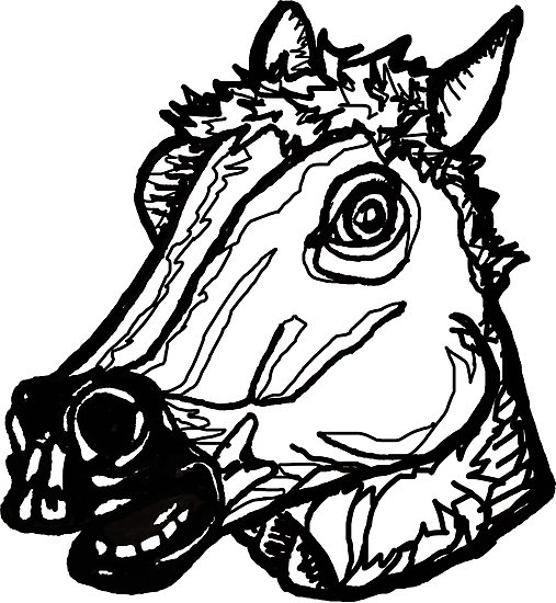 507x550 Horse Mask Drawing Photographic Print