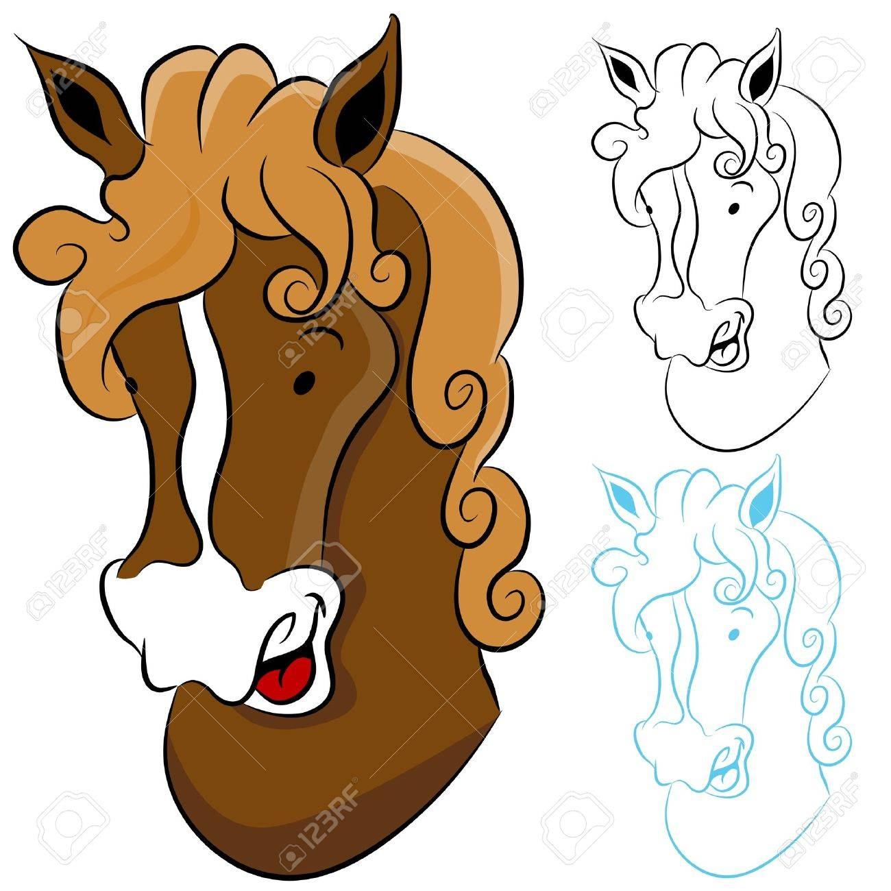 1300x1300 Draw A Cartoon Horse Head An Image Of A Horse Head Drawing