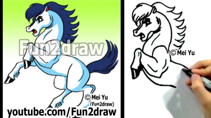 728x410 How To Draw A Cartoon Knight On Horse Head Step