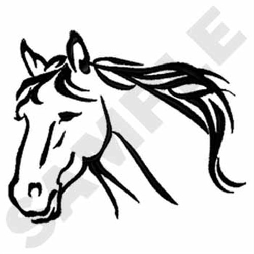 500x500 Horse Head Outline Embroidery Design Annthegran