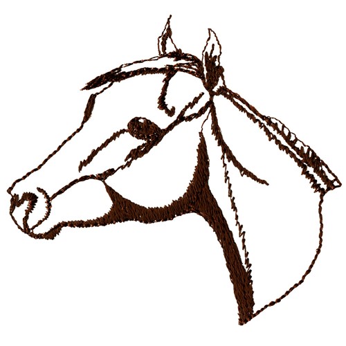 500x500 Horse Head Outline Embroidery Designs, Machine Embroidery Designs