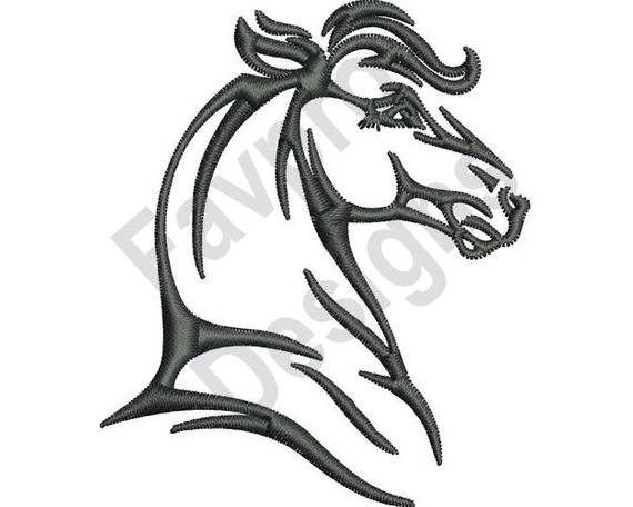 570x456 Horse Head Outline Machine Embroidery Design Etsy