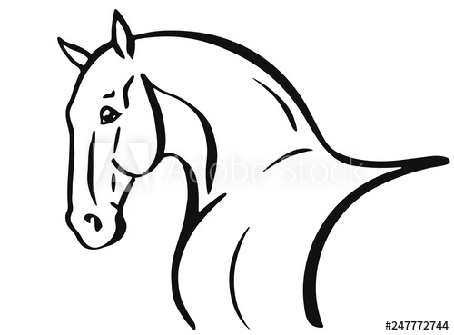 500x369 Horse Head Shape Outline