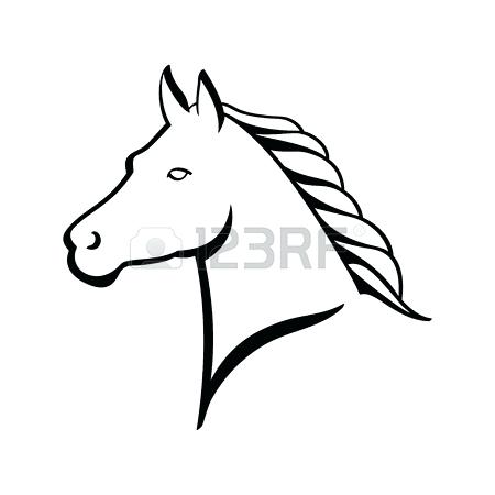 450x450 Mustang Horse Head Clipart Drawing