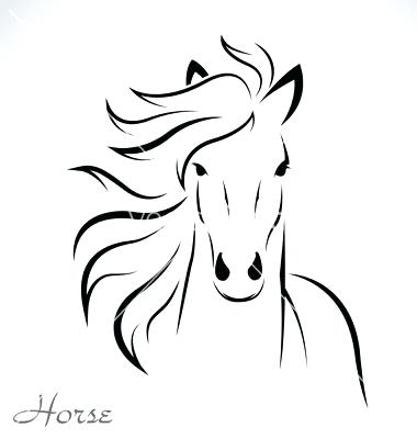380x400 Black And White Horse Drawings Abstract Horse Outline Horse Vector