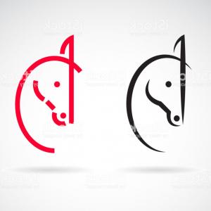 300x300 Vector Of Horse Head Design On A White Background Wild Animals