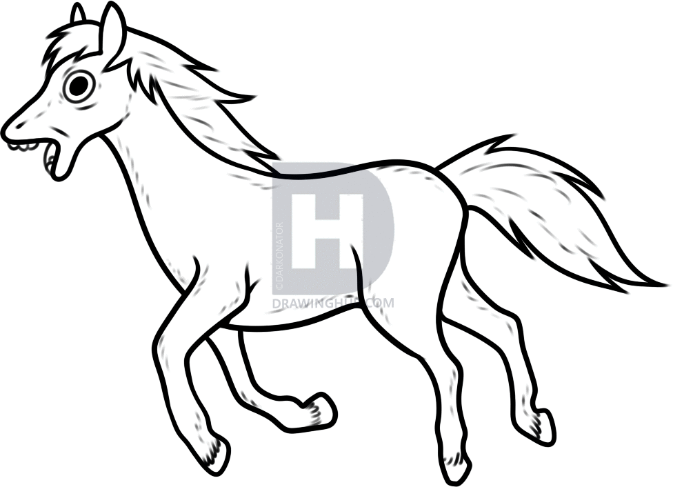 976x706 How To Draw Paralyzed Horse From Bravest Warriors, Step