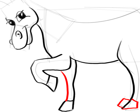 450x361 How To Draw Cartoon Horses With Easy Step