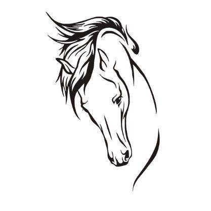 417x417 Horse Faces Drawings Trendy Horse Home Art Decor Wall Decal