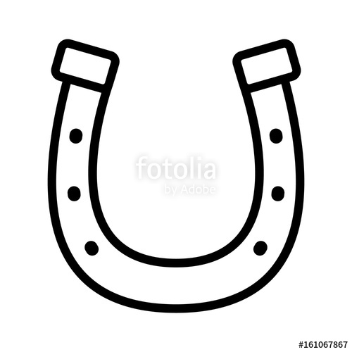 500x500 Lucky Horseshoe Horse Shoe To Protect Hoof Line Art Vector Icon